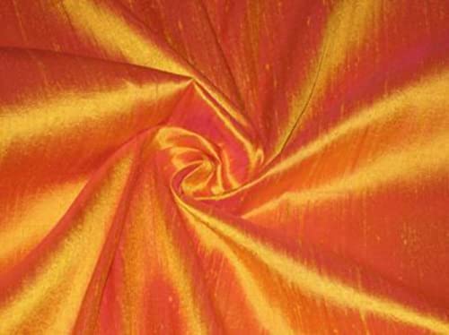 Soie Dupioni jaune et rose 111 cm idéale pour confectionner une robe d'invitée de mariage