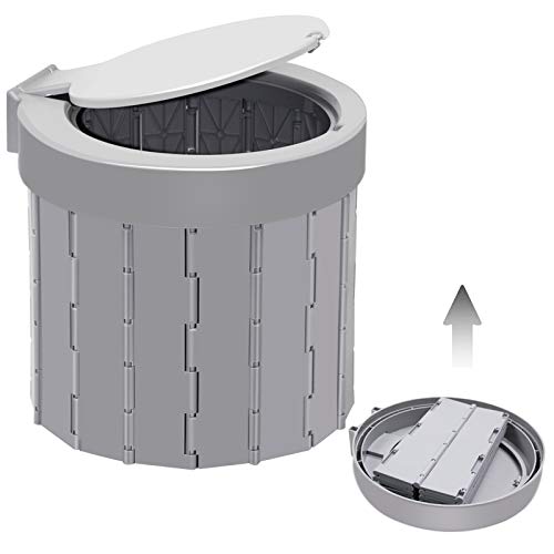 TRIPTIPS Portable Toilet for Camping Travel Toilet Camping Toilet Portable Potty for Adults, Bucket Toilet, Waterproof Portable Folding Toilet for Car/Boat/Hiking/Long Trips (Grey)