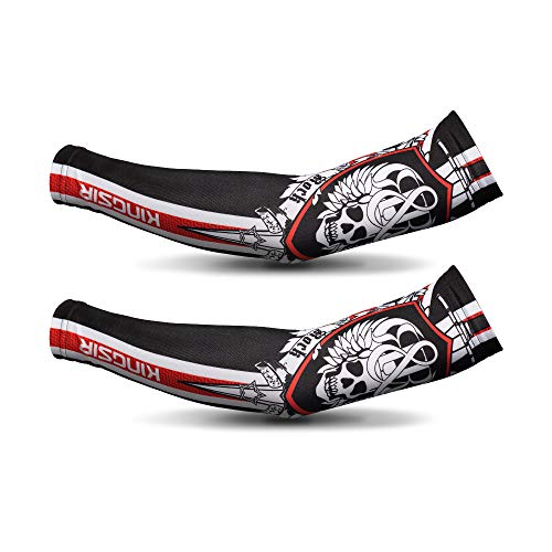 J-Jinpei Mangas del Brazo Protección UV Ciclismo Bike Deporte Golf Correr - 1 Par (XL, Huesos)