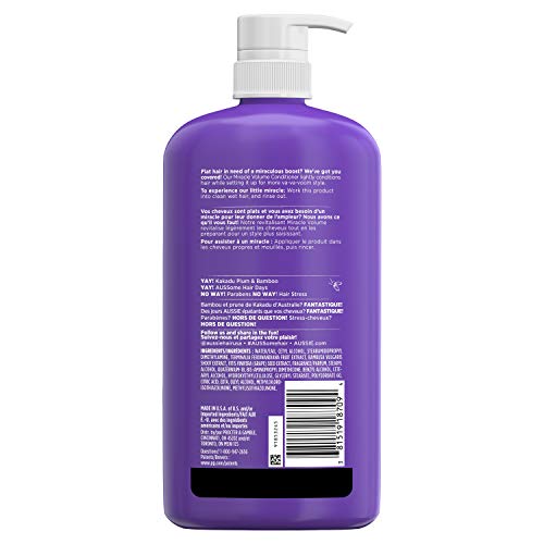 Aussie Miracle Volume Conditioner With Plum & Bamboo For Fine Hair, 30.4 Fluid Ounce (Pack Of 4) #TOP1