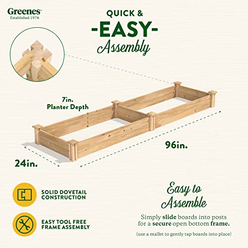 Greenes Fence Original Cedar Raised Garden Bed, 2' X 8' X 7" - Made In Usa With North American Cedar #TOP3