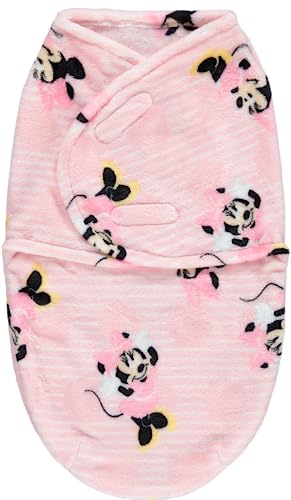 Image of Disney Minnie Mouse Single Ply Baby Swaddle Sack, Easy Wrap Infant Swaddling Blanket, Soft Comfort Swaddler/Hospital Swaddles for Newborns, Polka Dot