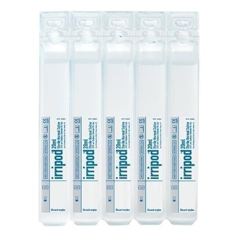 Irripod Sterile Normal Saline Solution Eyewash Wound Cleansing 20ml x 5 Cover