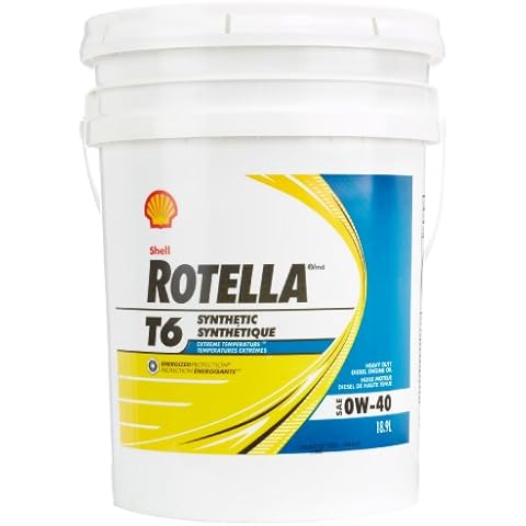 Shell ROTELLA 550036271 T6 Full Synthetic Heavy Duty 0W-40 Engine Diesel Oil - 5 Gallon Pail Cover