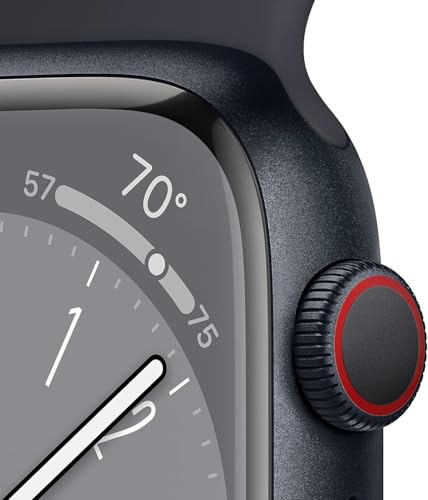 Image of Apple Watch Series 9 [GPS + Cellular, 45mm] - Graphite Stainless Steel Case with Midnight Sport Band, M /L (Renewed)