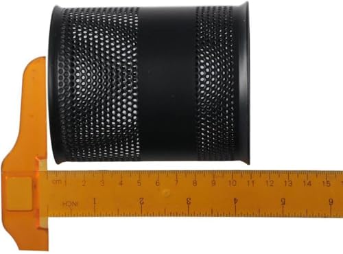 Image of Round Pen Stand Wire Mesh with Solid Strip - Metal Desk Organizer for Office, Home, School | Premium Black Stationery Holder for Pens, Pencils, Markers & Accessories