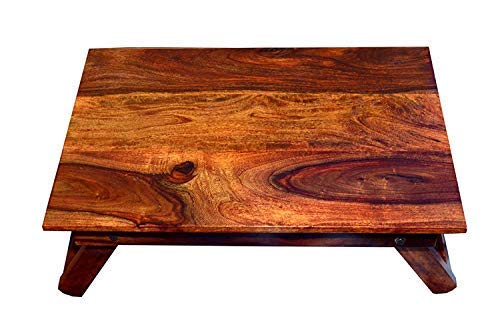 MURALICRAFT Solid Sheesham Wood Folding Laptop Desk for Home | Foldable Bed Table for Reading/Eating | Wooden Folding Study Table for Bed | Lap Desk Bed Tray | Rosewood, Honey Finish (B08WHFPR1C) Amazon Price History, Amazon Price Tracker