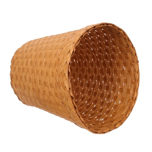 Gatuida Cesta de Almacenamiento sin Tapa de Paja Natural, Cesta Organizadora Ligera para Sala y Oficina, Cubo de Basura Doméstico Multifuncional para Cocina y Dormitorio, Color Claro