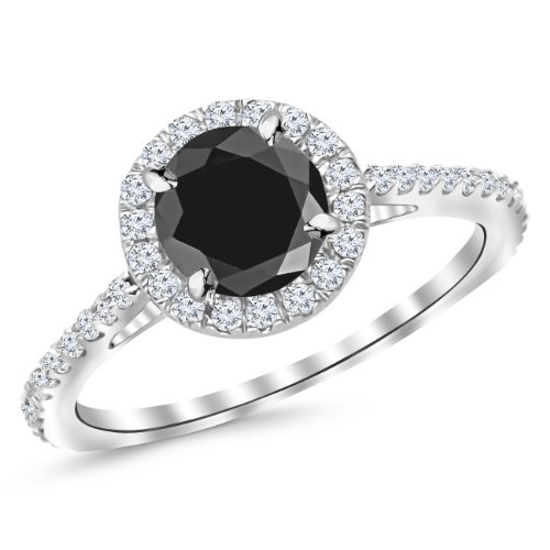 1.4 Carat 14K White Gold Twisting Infinity Gold Diamond Engagement Ring w/ 1 Carat Blue Diamond