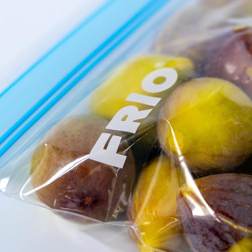 FRIO Gefrierbeutel mit Zip 65 Stück 3 Größen (S/M/L, 2/4/6 L), luftdicht, wiederverwendbar mit doppeltem Zip-Verschluss & vorgedrucktem Etikett, robuste Beutel für Lebensmittel Gefrierschrank & Vorrat