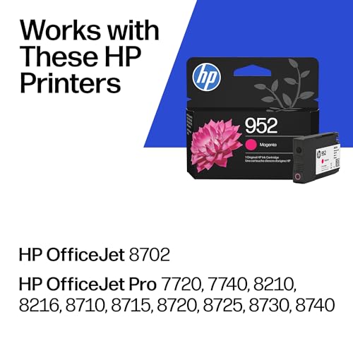 Image of HP 952 Magenta Ink Cartridge | Works with OfficeJet 8702, Pro 7720, 7740, 8210, 8710, 8720, 8730, 8740 Series | L0S52AN