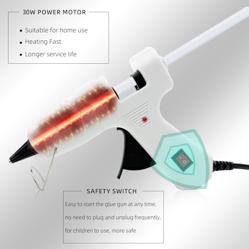 Liumai Hot Melt Gun Kit with 30Pcs Glue Sticks, Hot Glue Gun Mini for Crafts with On/Off Switch for School DIY, Crafts - Image 2