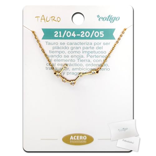 cotigo Collar Signo Zodiaco Acero Inoxidable, 12 Collar