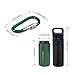 SENHAI Air-Tight EDC Accessory Case Waterproof Pill Capsule Fob Bottle, 2 Pack Aluminum Outdoor Dry Containers Match Seal Storage Case, with 2 Locking Carabiners - Black, Green