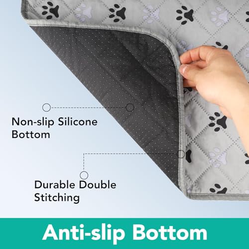 Image of FUWERY Washable Pee Pads for Dogs ,34 inchX36 inch, Thick Heavy Absorbency Reusable, Prevent Leakage, Non-Slip Pee Pads for Puppy Playpen,Potty Training, Grey, 2 Packs
