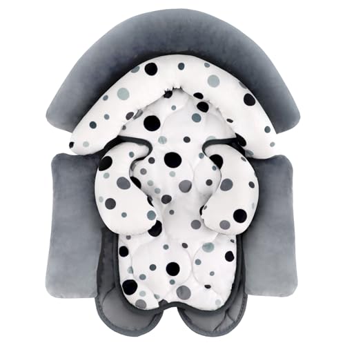 Image of KAKIBLIN Infant Car Seat Insert, Baby Car Seat Cushion,Upgraded 3 in 1 Reversible Baby Carseat Head & Body Support for Newborn and Toddler 0-12 Month, Perfect for Car seat, Strollers, Swings
