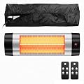 Wall Mounted Infrared Heater with 1 Seconds Instant Warmth, Quiet Electric Radiant Heating for Garage Greenhouse Porch, 1500W Adjustable Temperature Patio Heater