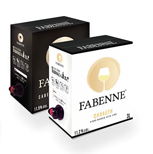 Fabenne Kit 1 Unidade Vinho Tinto Cabernet Sauvignon e 1 Unidade Vinho Branco Moscato - Bag-in-Box 3