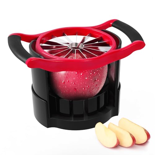 [Upgraded] Newness 5.12 Inch Large Apple Slicer, Cut 16 Thin Slices All the Way Through, HEAVY - DUTY Stainless Steel Apple Corer & Slicer for Fruits & Vegetables - Dishwasher Safe