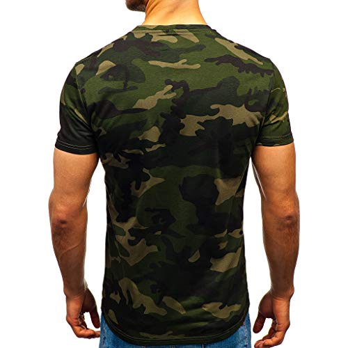 Men's Camouflage T-Shirt Sports Fitness Athletic Short Sleeve Military Camo Crewneck Vintage Shirt Graphic Tees For Men #TOP1