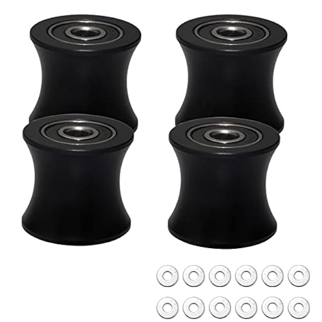Total Gym Replacement Set of 4 Wheels/Rollers Compatible with Models DLX, DLX II, DLX III, Adv DLX, Pilates, Pilates Pro 2500, 3000, 4000£¬570, 2000 £¨Black£©