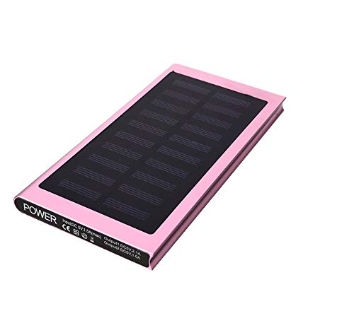 PDHCC Cargador banco portable de la energía solar de doble USB el Powerbank batería externa rápida for el teléfono móvil 20000mAh (Color : Rose gold, Size : Gratis) Cover