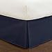 Fresh Ideas Tailored Poplin Bedskirt 14-Inch Drop Queen, Navy