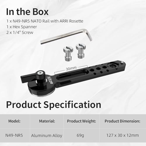 Image of Nitze NATO Rail with ARRI Rosette (5 inch /127 mm) - N49-NR5