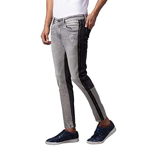Image of Spykar Grey Cotton Slim Fit Narrow Regular Length Jeans for Men(8907966481602,Grey,30)