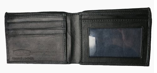 Rfid Bi-Fold Leather Wallet # Rfid1160 By Marshal® Wallet - Black #TOP1
