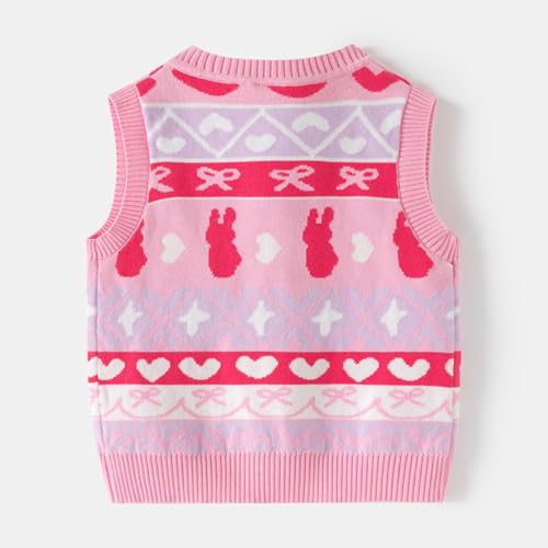 Girls Boys V Neck Sweater Vest Cute Cherry Pattern Knit Waistcoat Pullover Sleeveless Sweaters for 1-8 Years4