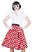 Das Kostümland Fifties Tellerrock mit Halstuch - Rot Weiß
