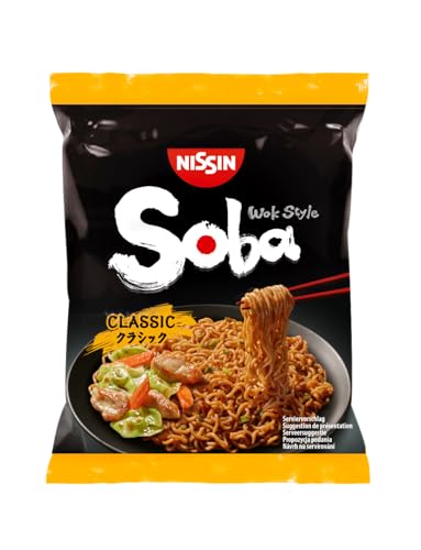 Nissin Soba Bag – Classic, 9er Pack, Wok Style Instant-Nudeln japanischer Art mit Yakisoba-Sauce, schnelle Zubereitung, asiatisches Essen, 9 x 109g