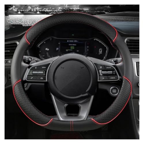 BUVBRJDR Couvre Volant Voiture, pour Ford Fiesta St Line 2018 2019 2020 Respirant Protege Volant Voiture Souple Durable Caches de Volant Accessoires Interieur...