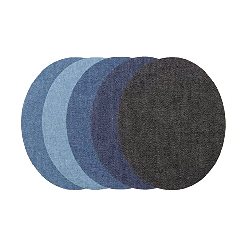 KAKASEA 5/25x/Set Self Adhesive Jean Patches Elliptical Patches Denim-Patches Rectangular Patches for Elbow Pants Knee Repairing