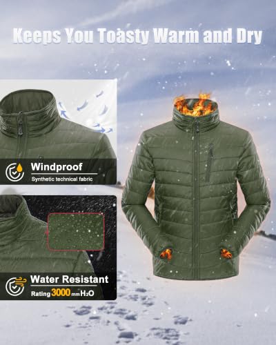 Image of 33,000ft Men's Puffer Jacket Lightweight Packable Insulated Winter Coat