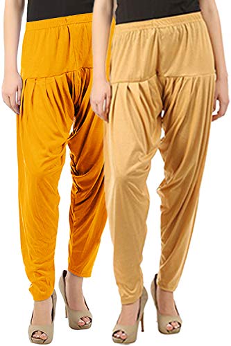 Image of Buy That Trendz Womens Patiala Pants Combo Pack of 2 Viscose Dhoti Patiyala Salwar Harem Bottoms Pants