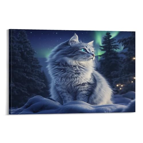 DécoRation de la maison avec tableau chat norvégien sur toile 50x75
