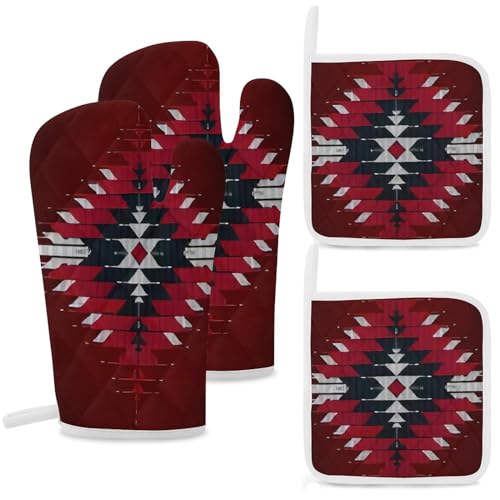 LQYYLA Bead Cross Ethnic Oven Mitts and Potholders
