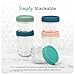 Mason Bottle 8oz Breast Milk Storage Jars (12-Pack) – Reusable Glass Baby Food Containers with Lid for Baby Formula & Breastmilk – Airtight, Stackable, Freezable (Deep Ocean)