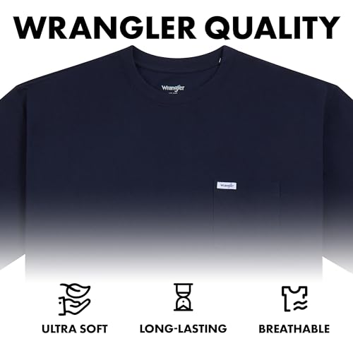 Wrangler Big and Tall T-Shirts for Men - 2 Pack Cotton Tee with Chest Pocket4