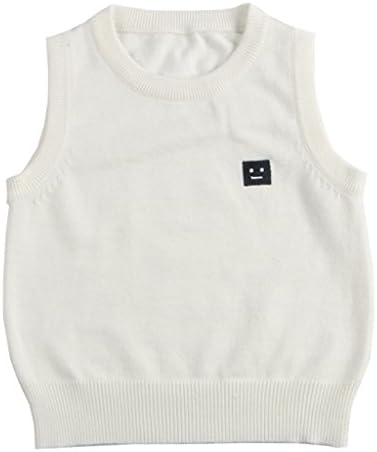 VduanMo Baby Girls & Boys Cable Knit Spring Coton Pullover Sweater Vest Medium White