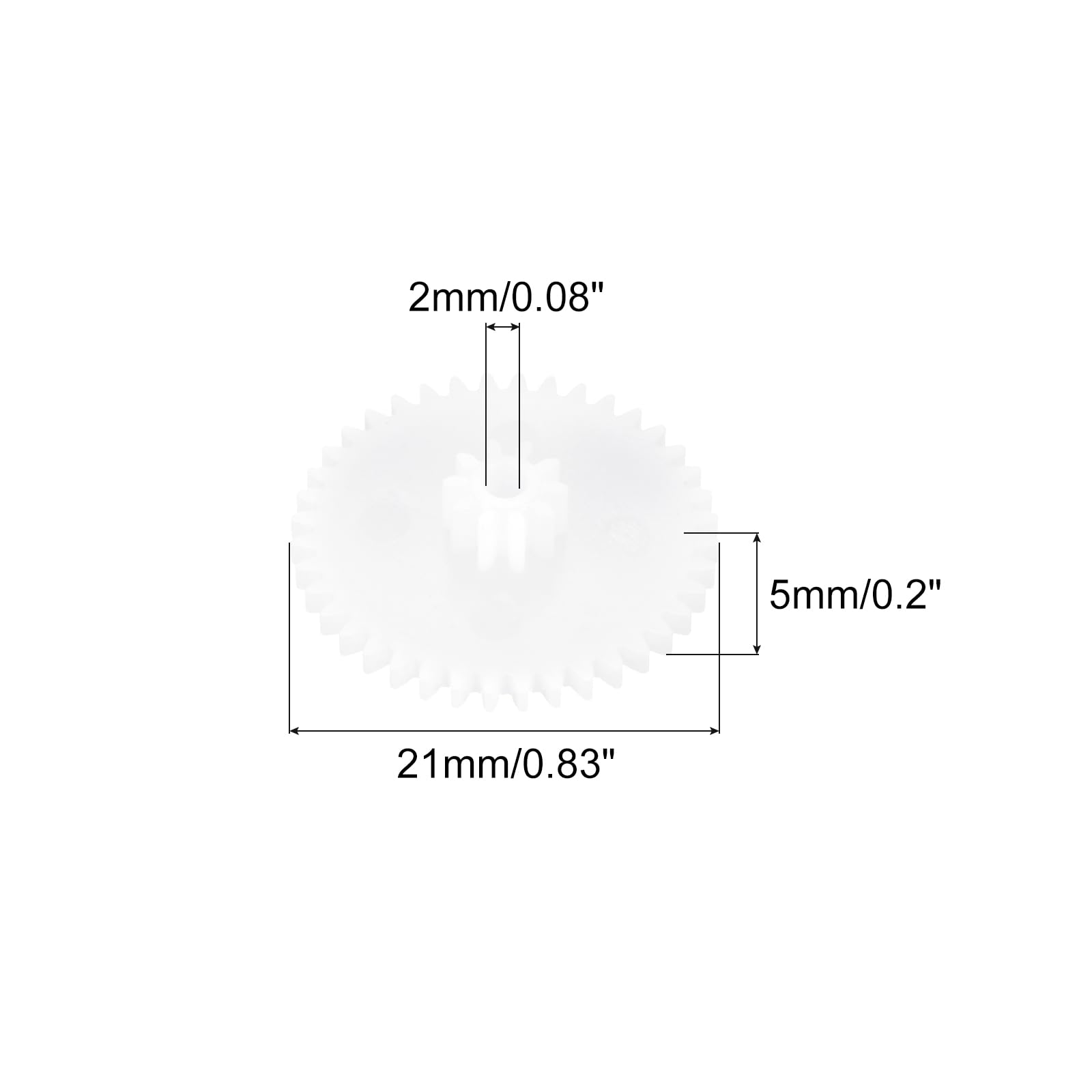MECCANIXITY 10 Pcs Plastic Gears 40 Teeth Plastic Motor Gear Model 40102B Reduction Gear for RC Car Model DIY Robot (White, Module 0.5)