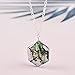 Natural Moss Agate Crystals Pendant Necklace, Hexagon Cabochon Gemstone, Energy Healing Crystals, Birthday, Gift for Her, Gemstone Jewelry 18 inch AAA+ Quality (Moss Agate A)