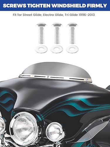 Image of 38Pcs Stainless Steel Inner Batwing Fairing Bolt Windshield Trim Screw, Motorcycle Windshield Bolts Fit for Harley Touring Street Glide Tri Glide Road Glide Trike Electra Glide models 1996-Up