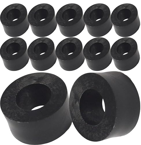 M4 x 10mm Black Nylon Spacers and Standoff Washers for M3, M4, M5, M6, M8 Screws, Lengths 3mm to 30mm (Pack of 12)