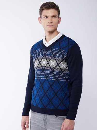Image of Pivl Men's Winter Geometric Print Sweater - Warmth and Style for The Season||Winterwear||