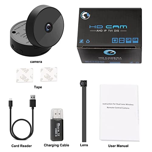 PAMBRUM Spy Camera, 1080P Mini Hidden Cameras Wireless Wi-Fi Security Camera with 2-Lens 90°flip Motion Detector Night Vision for Home Surveillance Indoor and Outdoor - Thumbnail 6