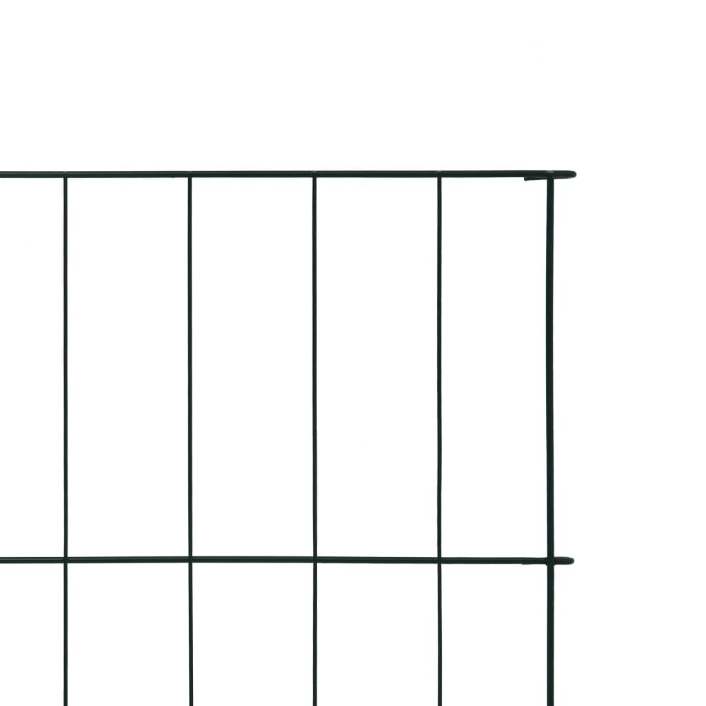 Kit di recinzione in filo di acciaio verniciato a spruzzo con 5 elementi e 6 pali per un facile montaggio come recinzione da giardino per esterni e recinzione multifunzionale
