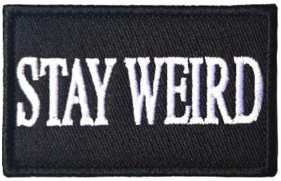 Antrix Funny Stay Weird Patch Full Embroidered Hook and Loop Stay Weird Badge Applique Emblem Patch for Clothes Biker Jeans Jersey
